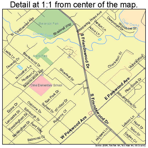 Friendswood, Texas road map detail