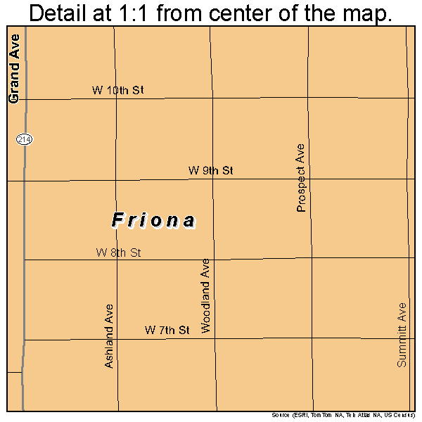 Friona, Texas road map detail