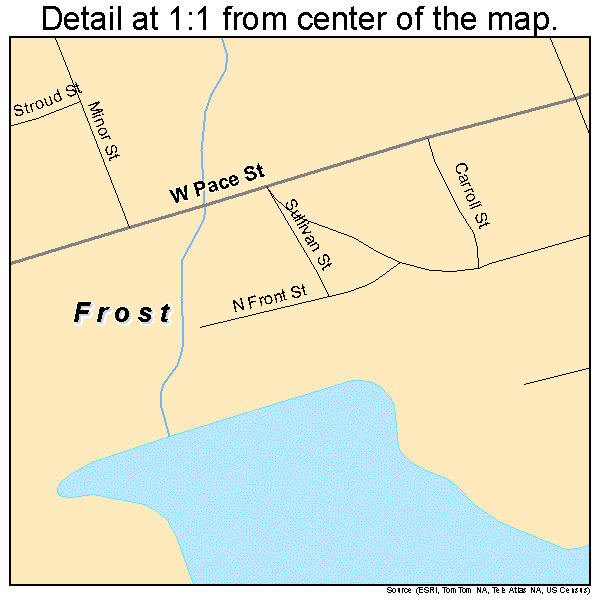 Frost, Texas road map detail