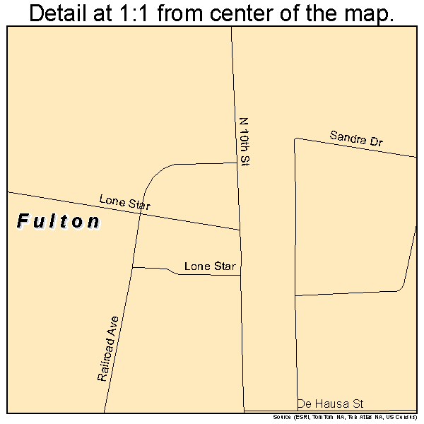 Fulton, Texas road map detail