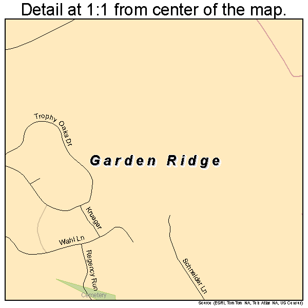 Garden Ridge, Texas road map detail