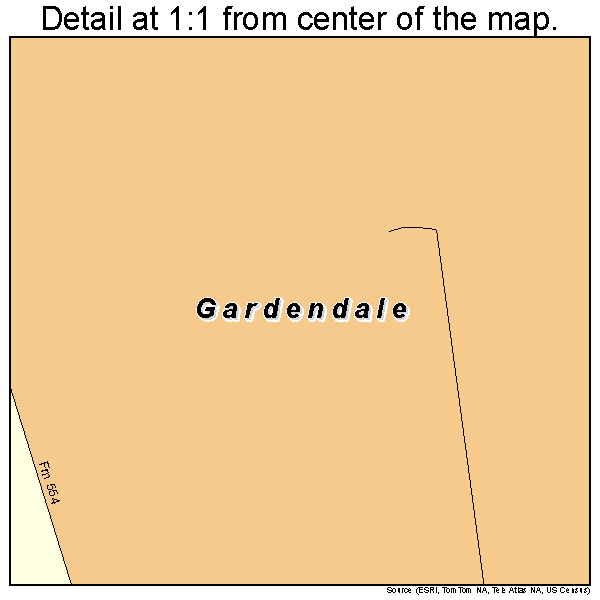 Gardendale, Texas road map detail