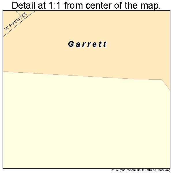 Garrett, Texas road map detail