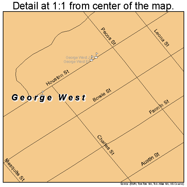 George West, Texas road map detail