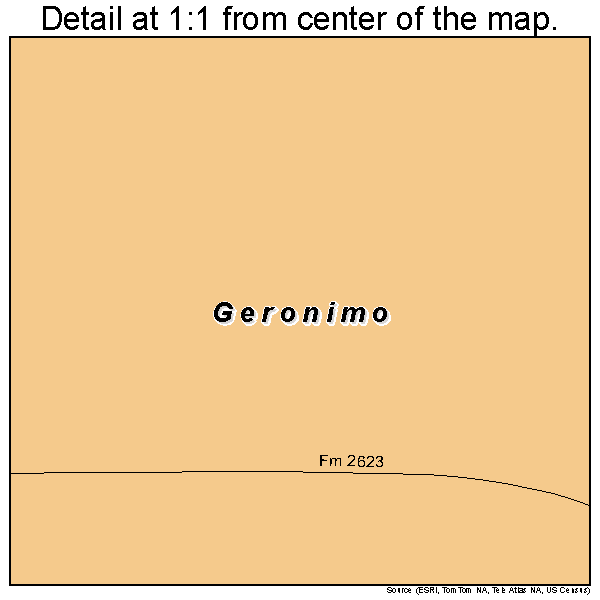 Geronimo, Texas road map detail