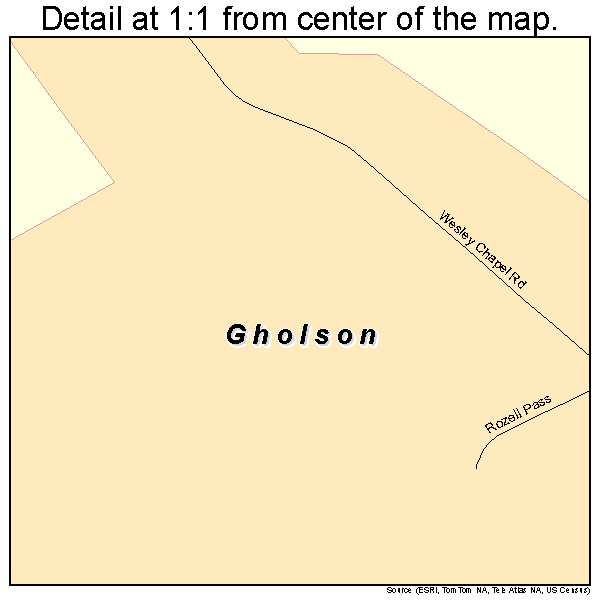 Gholson, Texas road map detail