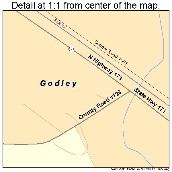 Godley, Texas road map detail