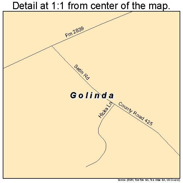 Golinda, Texas road map detail