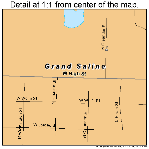 Grand Saline, Texas road map detail