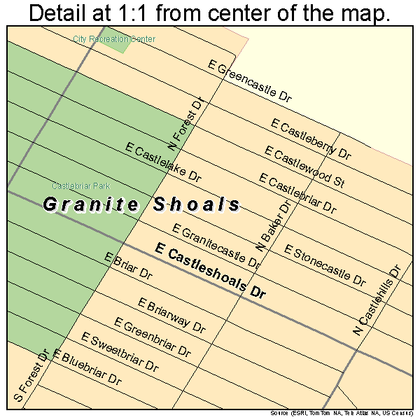 Granite Shoals, Texas road map detail