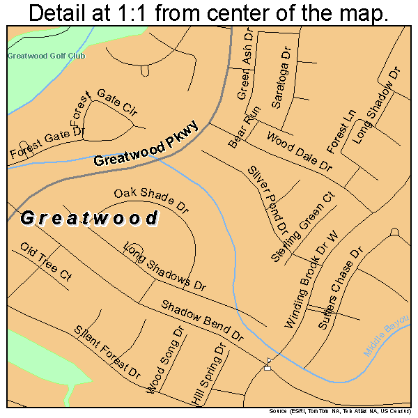 Greatwood, Texas road map detail