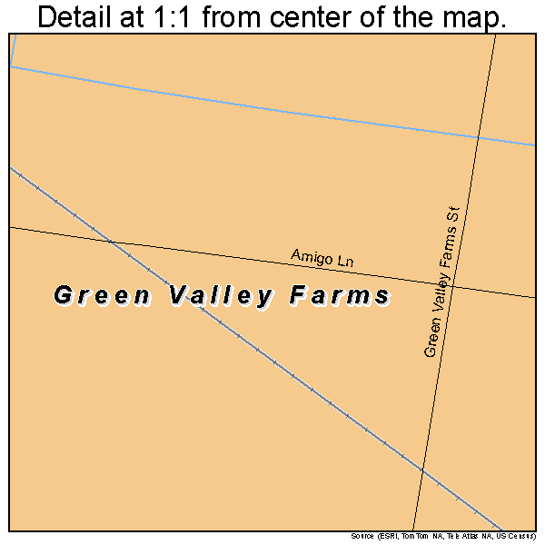Green Valley Farms, Texas road map detail