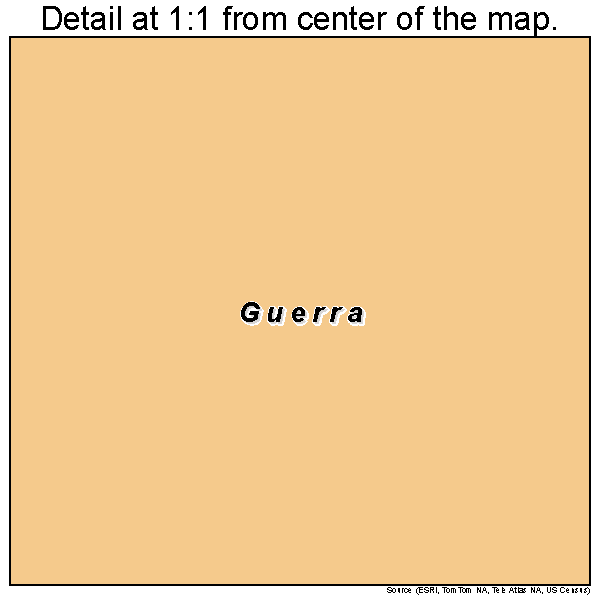 Guerra, Texas road map detail
