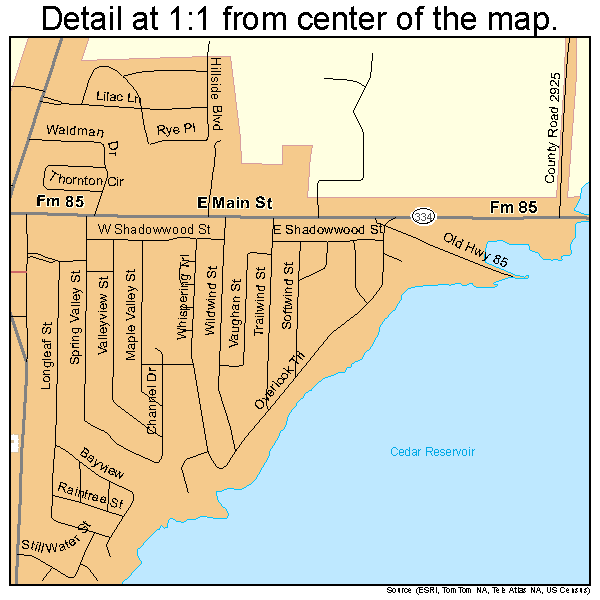 Gun Barrel City, Texas road map detail