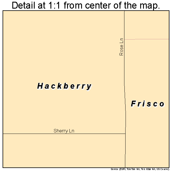 Hackberry, Texas road map detail