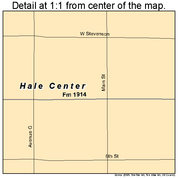 Hale Center, Texas road map detail