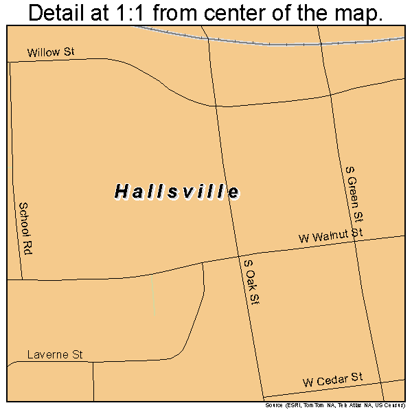 Hallsville, Texas road map detail
