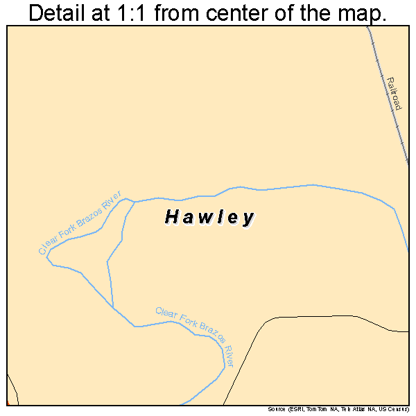 Hawley, Texas road map detail