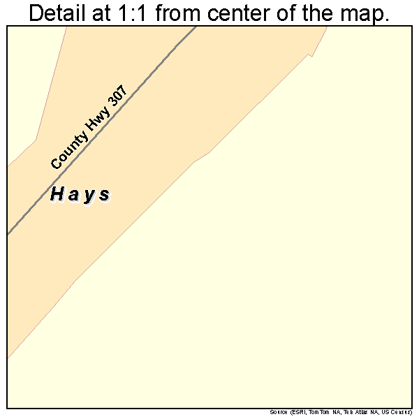 Hays, Texas road map detail