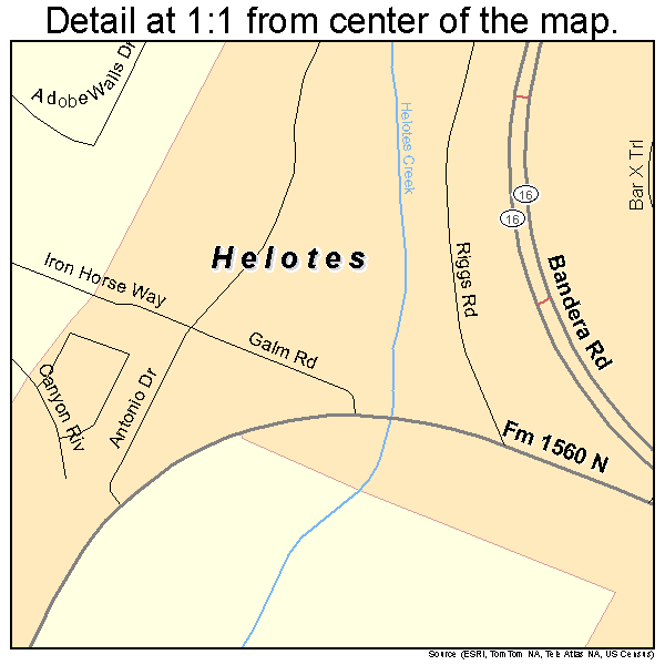 Helotes, Texas road map detail