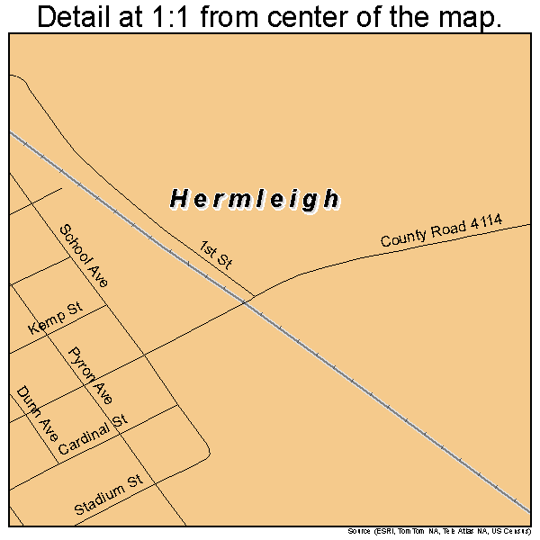 Hermleigh, Texas road map detail