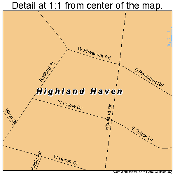 Highland Haven, Texas road map detail