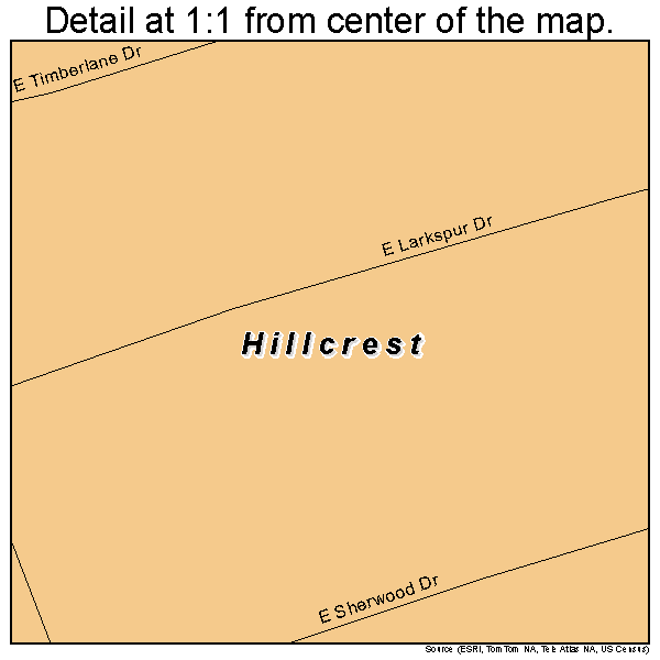 Hillcrest, Texas road map detail