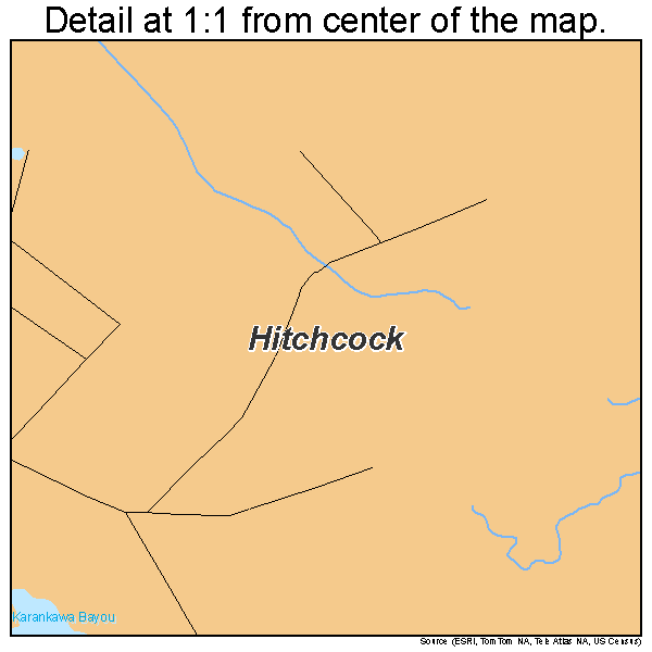 Hitchcock, Texas road map detail