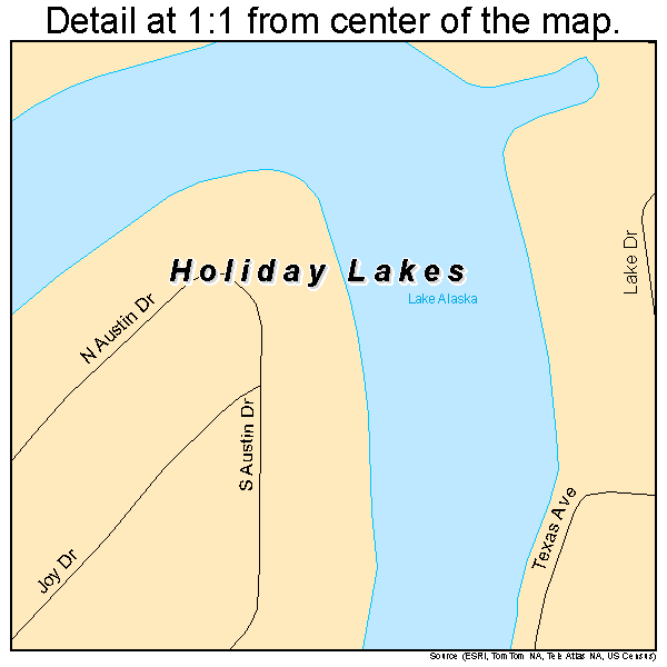 Holiday Lakes, Texas road map detail
