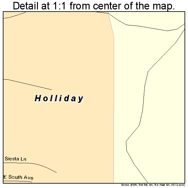 Holliday, Texas road map detail