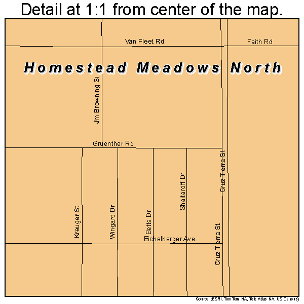 Homestead Meadows North, Texas road map detail