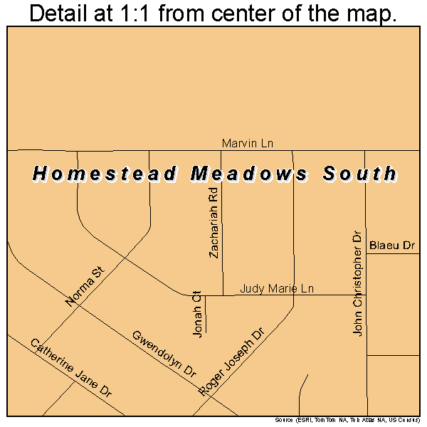 Homestead Meadows South, Texas road map detail