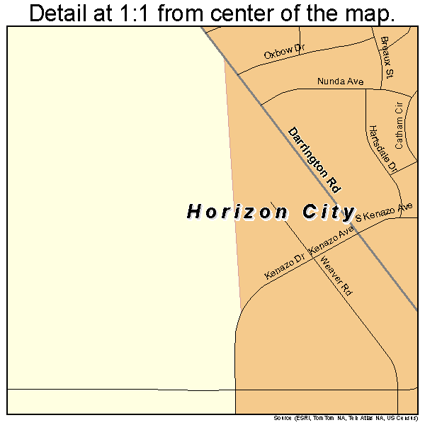 Horizon City, Texas road map detail