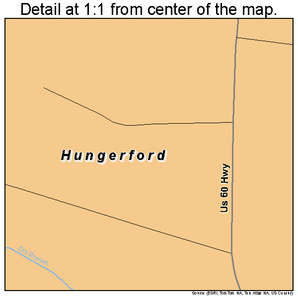 Hungerford, Texas road map detail