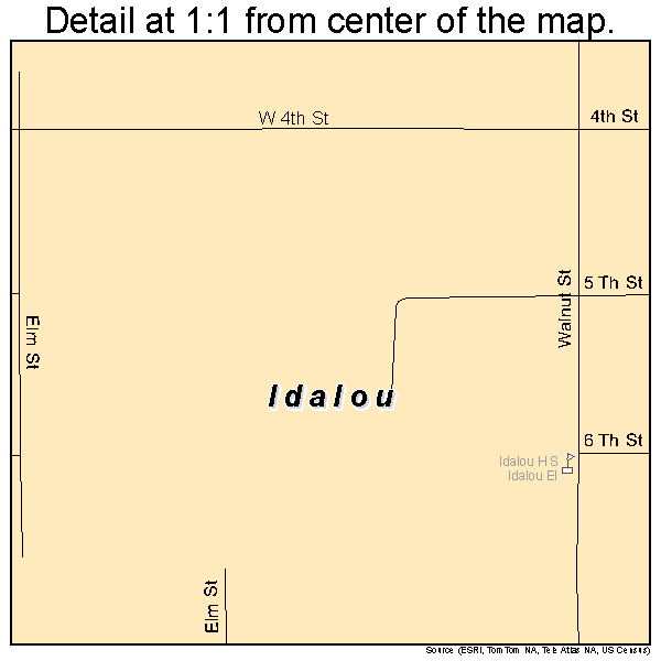 Idalou, Texas road map detail