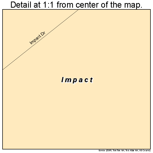 Impact, Texas road map detail
