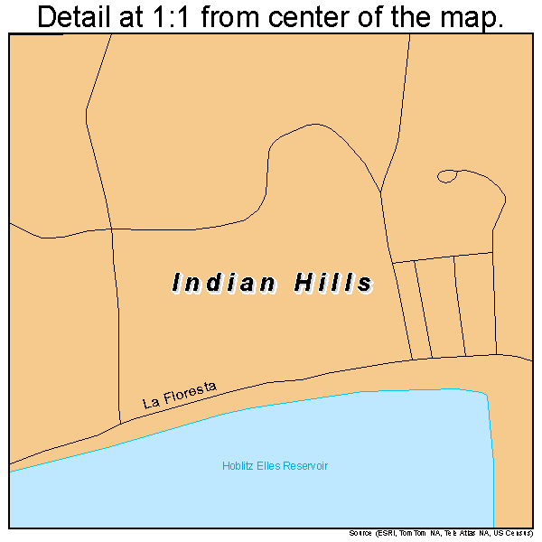 Indian Hills, Texas road map detail