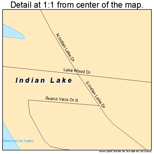 Indian Lake, Texas road map detail