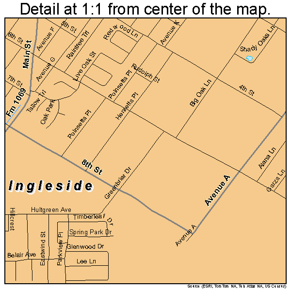 Ingleside, Texas road map detail