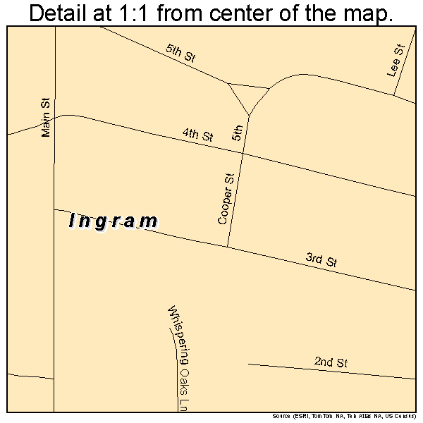 Ingram, Texas road map detail