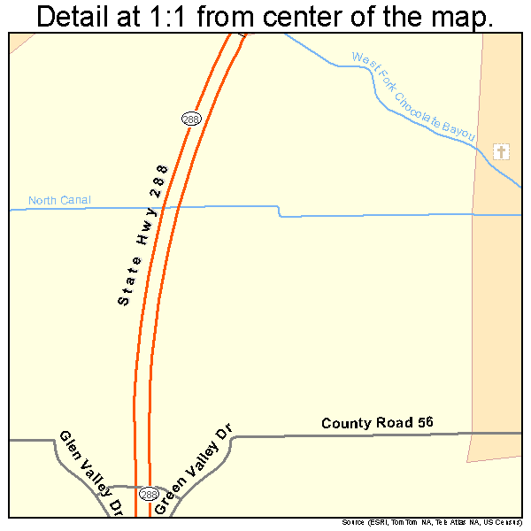Iowa Colony, Texas road map detail