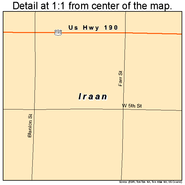 Iraan, Texas road map detail