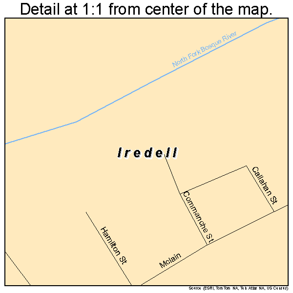Iredell, Texas road map detail