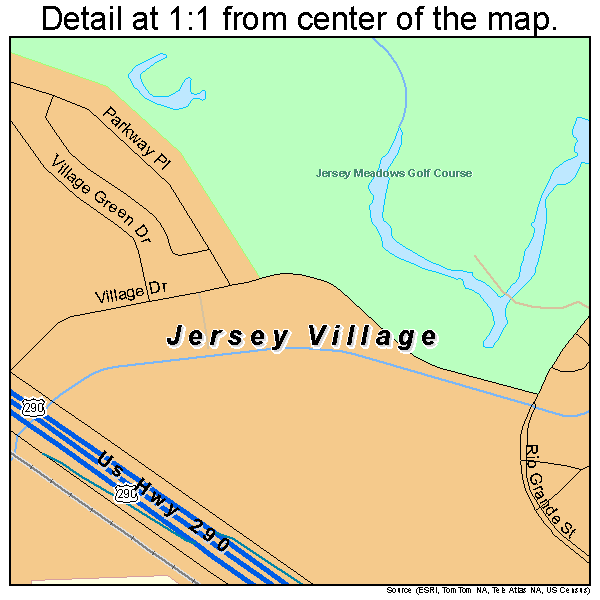 Jersey Village, Texas road map detail