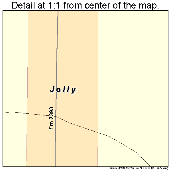 Jolly, Texas road map detail