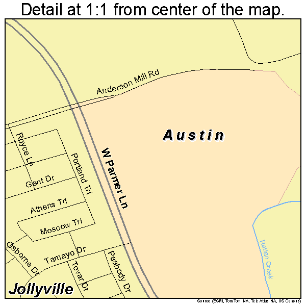 Jollyville, Texas road map detail