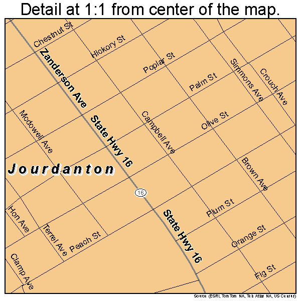 Jourdanton, Texas road map detail