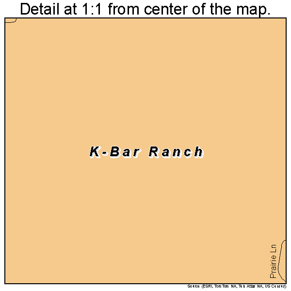 K-Bar Ranch, Texas road map detail