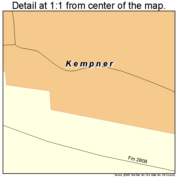 Kempner, Texas road map detail