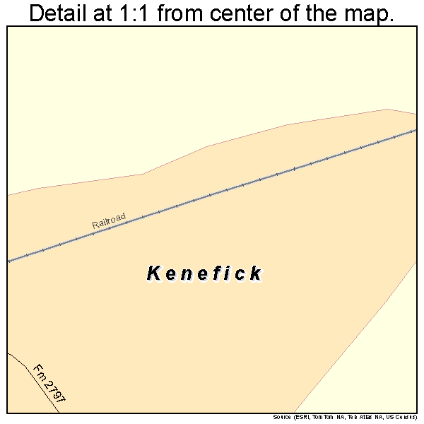 Kenefick, Texas road map detail